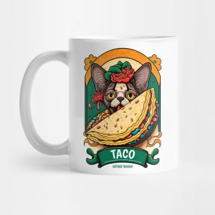 Taco Cattaco Tacocat Cinco De Mayo Funny Floral Cat Lover Mexican Fiesta Mug